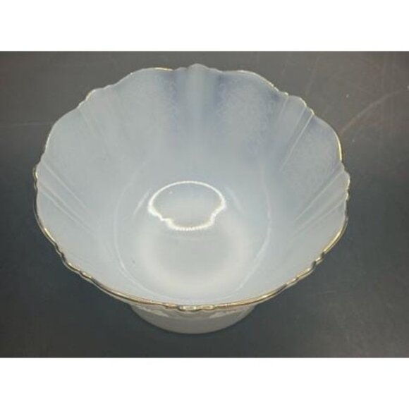 MacBeth-Evans "American Sweetheart" Monax W/ Gold Trim Depression Glass Low Foot - Picture 6 of 11